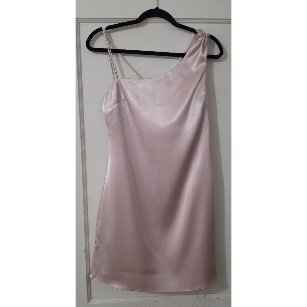 Topshop sleek satin blush mini dress Size 8 drapey
